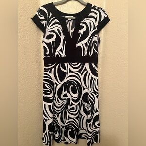 Dress Barn Preloved Bold Black & White Dress, Size 8